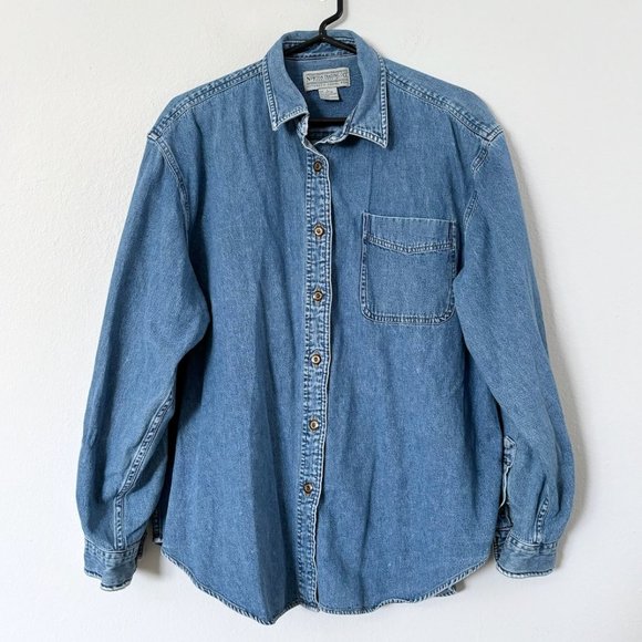 Newton Trading Co. Tops - 90s Vintage Oversized Denim Button Down Newton Trading Co Large